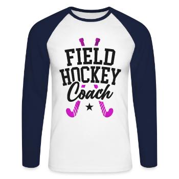 Entraîneur de hockey sur gazon Hockey sur gazon - T-shirt baseball manches longues Homme - blanc/marine - Devant - Nik (191cm)