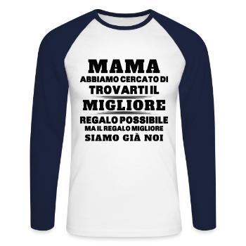 Donna Mamma Migliore Del Mondo Figlio Figlia Festa - Unisex Baseballshirt langarm - Weiß/Navy - Vorne - Nik (191cm)