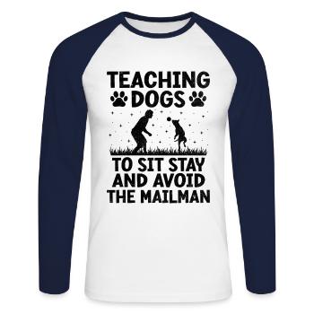 Dog Trainer Dog Training Training Dogs Pet Care Pr - Unisex Long Sleeve Baseball T-Shirt - white/navy - Front - Nik (191cm)