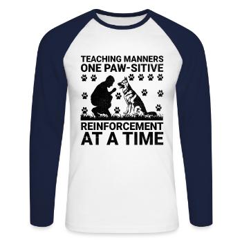 Dog Trainer Dog Training Training Dogs Pet Care Pr - Unisex Long Sleeve Baseball T-Shirt - white/navy - Front - Nik (191cm)