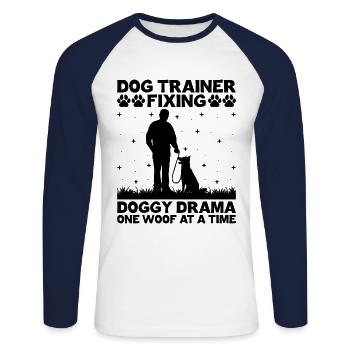 Dog Trainer Dog Training Training Dogs Pet Care Pr - Unisex Long Sleeve Baseball T-Shirt - white/navy - Front - Nik (191cm)