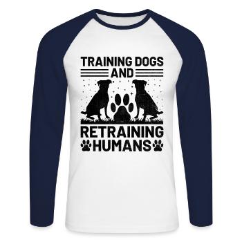 Dog Trainer Dog Training Training Dogs Pet Care Pr - Unisex Long Sleeve Baseball T-Shirt - white/navy - Front - Nik (191cm)