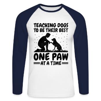 Dog Trainer Dog Training Training Dogs Pet Care Pr - Unisex Long Sleeve Baseball T-Shirt - white/navy - Front - Nik (191cm)