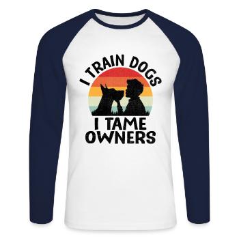 Dog Trainer Dog Training Training Dogs Pet Care Pr - Unisex Long Sleeve Baseball T-Shirt - white/navy - Front - Nik (191cm)