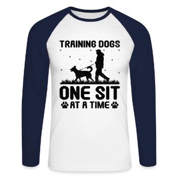 Dog Trainer Dog Training Training Dogs Pet Care Pr - Unisex Long Sleeve Baseball T-Shirt - white/navy - Front - Nik (191cm)