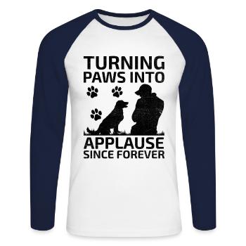 Dog Trainer Dog Training Training Dogs Pet Care Pr - Unisex Long Sleeve Baseball T-Shirt - white/navy - Front - Nik (191cm)