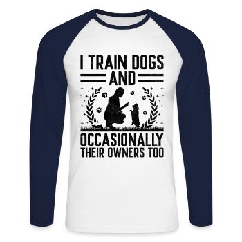 Dog Trainer Dog Training Training Dogs Pet Care Pr - Unisex Long Sleeve Baseball T-Shirt - white/navy - Front - Nik (191cm)