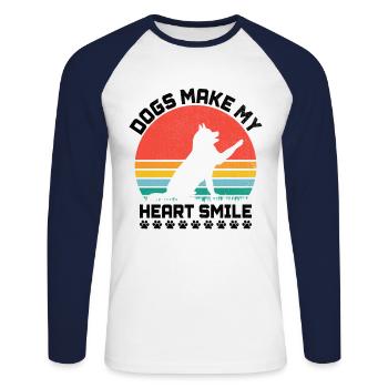 Dog Trainer Dog Training Training Dogs Pet Care Pr - Unisex Long Sleeve Baseball T-Shirt - white/navy - Front - Nik (191cm)
