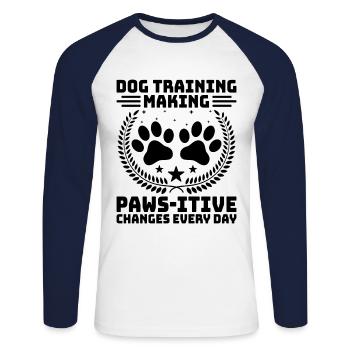 Dog Trainer Dog Training Training Dogs Pet Care Pr - Unisex Long Sleeve Baseball T-Shirt - white/navy - Front - Nik (191cm)