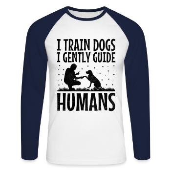 Dog Trainer Dog Training Training Dogs Pet Care Pr - Unisex Long Sleeve Baseball T-Shirt - white/navy - Front - Nik (191cm)