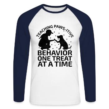 Dog Trainer Dog Training Training Dogs Pet Care Pr - Unisex Long Sleeve Baseball T-Shirt - white/navy - Front - Nik (191cm)