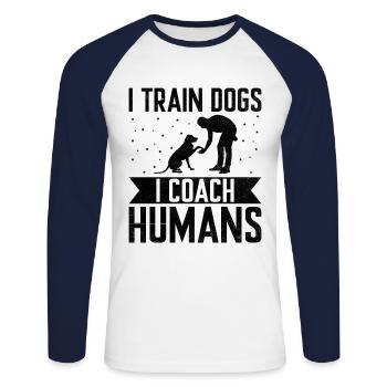 Dog Trainer Dog Training Training Dogs Pet Care Pr - Unisex Long Sleeve Baseball T-Shirt - white/navy - Front - Nik (191cm)
