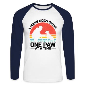 Dog Trainer Dog Training Training Dogs Pet Care Pr - Unisex Long Sleeve Baseball T-Shirt - white/navy - Front - Nik (191cm)