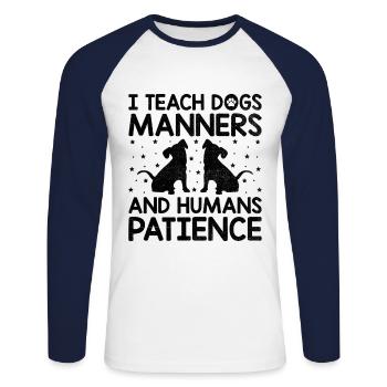 Dog Trainer Dog Training Training Dogs Pet Care Pr - Unisex Long Sleeve Baseball T-Shirt - white/navy - Front - Nik (191cm)