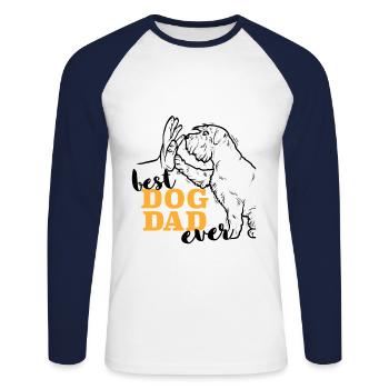 Best Miniature Schnauzer Dad Miniature Schnauzer - Unisex Baseballshirt langarm - Weiß/Navy - Vorne - Nik (191cm)