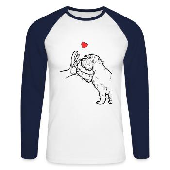 Miniature Schnauzer Niedlicher Miniature - Unisex Baseballshirt langarm - Weiß/Navy - Vorne - Nik (191cm)
