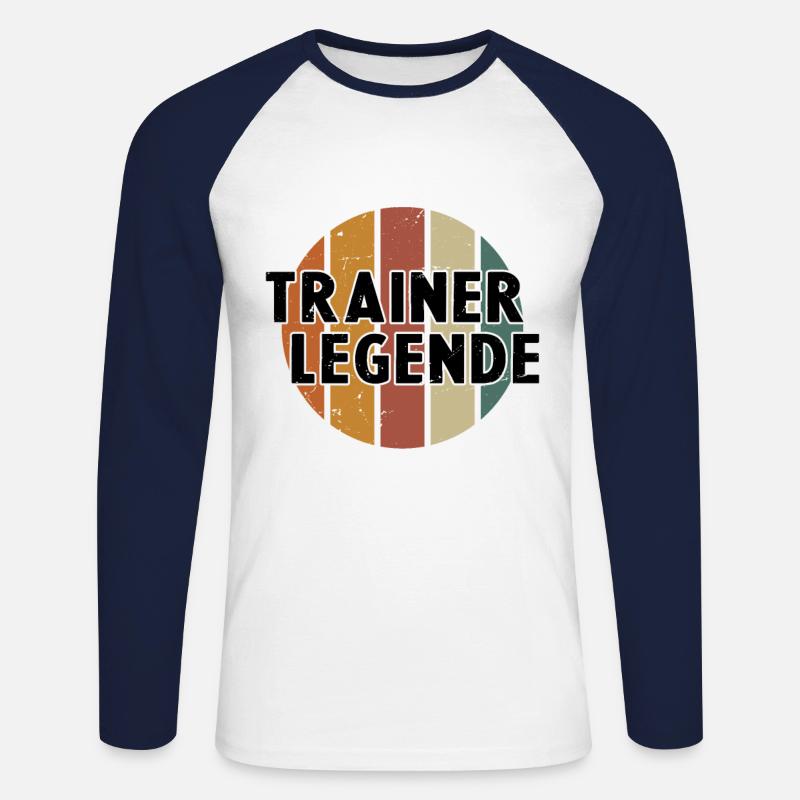 Trainerlegende | Coach Trainer Geschenk - Unisex Baseballshirt langarm - Weiß/Navy