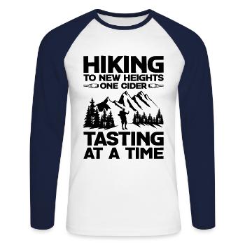 Hiking Hiker Nature Trekking Outdoor Mountaineerin - Unisex Long Sleeve Baseball T-Shirt - white/navy - Front - Nik (191cm)