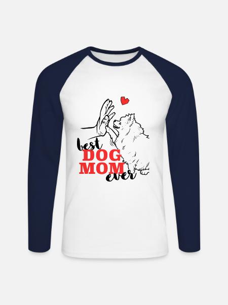 Beste Pomeranian Mama Pomeranian - Unisex Baseballshirt langarm - Weiß/Navy