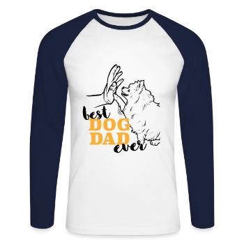 Best Pomeranian Dad - Unisex Long Sleeve Baseball T-Shirt - white/navy - Front - Nik (191cm)