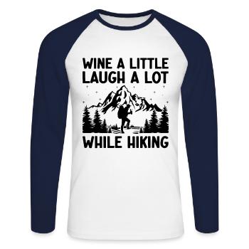Randonnée Randonnée en plein air Alpinisme Trekking Natur - T-shirt baseball manches longues Homme - blanc/marine - Devant - Nik (191cm)
