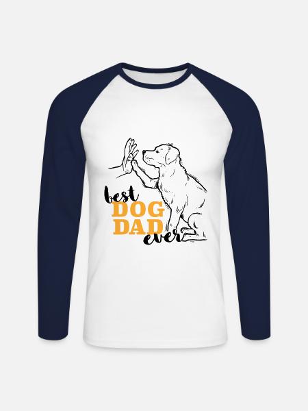 Bester Rottweiler Papa - Unisex Baseballshirt langarm - Weiß/Navy