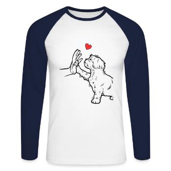 Shih Tzu Cute Shih Tzu Love Shih Tzu - Unisex Long Sleeve Baseball T-Shirt - white/navy - Front - Nik (191cm)