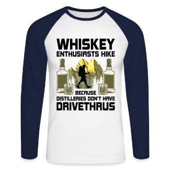 Hiking Nature Mountaineering Trekking Outdoor Hike - Unisex Long Sleeve Baseball T-Shirt - white/navy - Front - Nik (191cm)