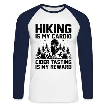 iking Outdoor Nature Hiker Trekking Mountaineering - Unisex Long Sleeve Baseball T-Shirt - white/navy - Front - Nik (191cm)