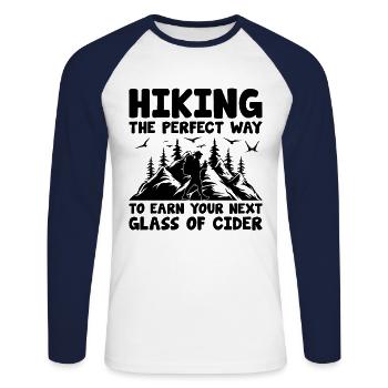 iking Outdoor Nature Hiker Trekking Mountaineering - Unisex Long Sleeve Baseball T-Shirt - white/navy - Front - Nik (191cm)