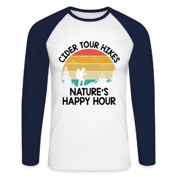 iking Outdoor Nature Hiker Trekking Mountaineering - Unisex Long Sleeve Baseball T-Shirt - white/navy - Front - Nik (191cm)