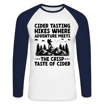 iking Outdoor Nature Hiker Trekking Mountaineering - Unisex Long Sleeve Baseball T-Shirt - white/navy - Front - Nik (191cm)