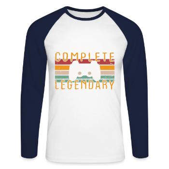 Level 10 Complete 2014 Birthday Gift - Unisex Long Sleeve Baseball T-Shirt - white/navy - Front - Nik (191cm)