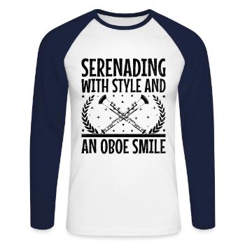 Oboist Oboe Basoonist Marching Band Instrumen - Unisex Baseballshirt langarm - Weiß/Navy - Vorne - Nik (191cm)