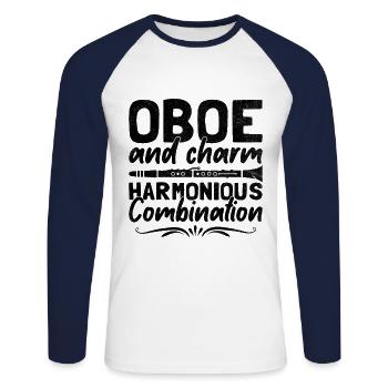 Oboist Oboe Basoonist Marching Band Instrumen - Unisex Baseballshirt langarm - Weiß/Navy - Vorne - Nik (191cm)