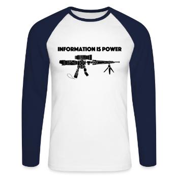 Creative Camera Weapon Truth Photographer - Unisex Baseballshirt langarm - Weiß/Navy - Vorne - Nik (191cm)