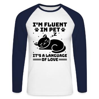 Pet Sitter Pet Sitting Dog and Cat Sitters Dog Wal - Unisex Long Sleeve Baseball T-Shirt - white/navy - Front - Nik (191cm)