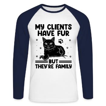 Pet Sitter Pet Sitting Dog and Cat Sitters Dog Wal - Unisex Long Sleeve Baseball T-Shirt - white/navy - Front - Nik (191cm)