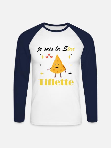 I'm the tiflette star - Unisex Long Sleeve Baseball T-Shirt - white/navy