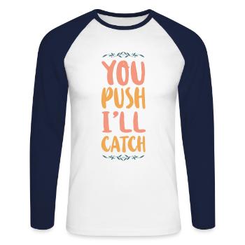 LD Labour And Delivery Nurse - Unisex Long Sleeve Baseball T-Shirt - white/navy - Front - Nik (191cm)