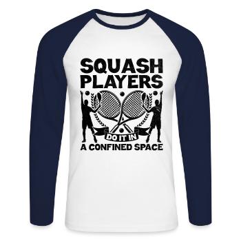Squash Player Squash Tennis Player Raquetball Spor - Unisex Long Sleeve Baseball T-Shirt - white/navy - Front - Nik (191cm)