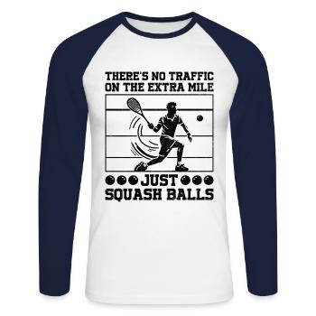 Squash Player Squash Tennis Player Raquetball Spor - Unisex Long Sleeve Baseball T-Shirt - white/navy - Front - Nik (191cm)