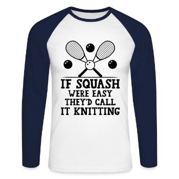 Squash Player Squash Tennis Player Raquetball Spor - Unisex Long Sleeve Baseball T-Shirt - white/navy - Front - Nik (191cm)