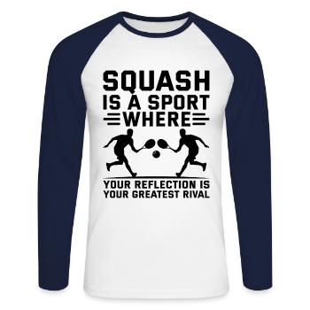 Squash Player Squash Tennis Player Raquetball Spor - Unisex Long Sleeve Baseball T-Shirt - white/navy - Front - Nik (191cm)