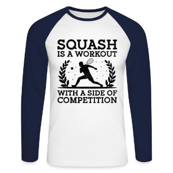 Squashspieler Squash Tennisspieler Raquetball Spor - Unisex Baseballshirt langarm - Weiß/Navy - Vorne - Nik (191cm)