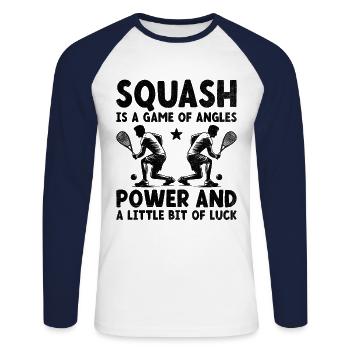 Squash Player Squash Tennis Player Raquetball Spor - Unisex Long Sleeve Baseball T-Shirt - white/navy - Front - Nik (191cm)