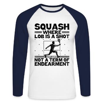 Squash Player Squash Tennis Player Raquetball Spor - Unisex Long Sleeve Baseball T-Shirt - white/navy - Front - Nik (191cm)