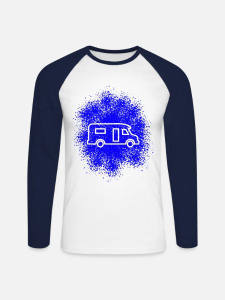 Semi-integrated motorhome semi-integrated living area - Unisex Long Sleeve Baseball T-Shirt - white/navy