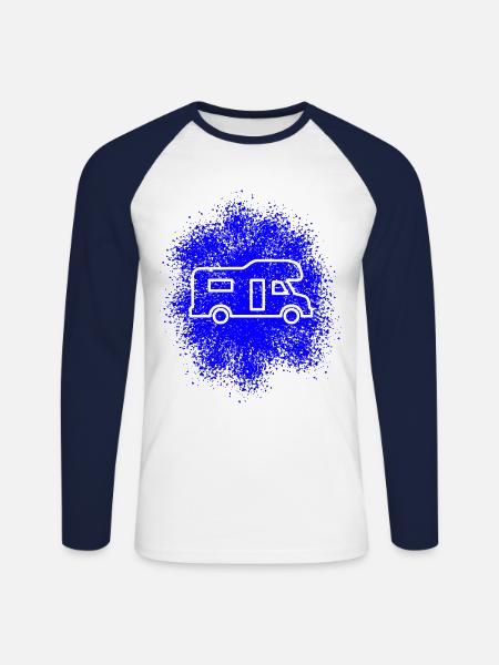 Alcove motorhome - Unisex Long Sleeve Baseball T-Shirt - white/navy