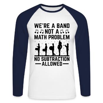 Marching Band Sprüche Lustige Marching Instrumente - Unisex Baseballshirt langarm - Weiß/Navy - Vorne - Nik (191cm)
